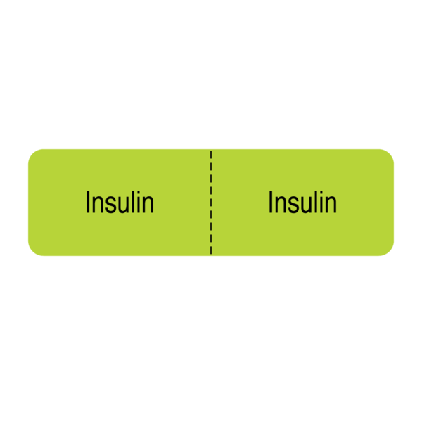Nevs IV Drug Line Label - Insulin/Insulin 7/8" x 3" Flr Chart w/Black N-1907